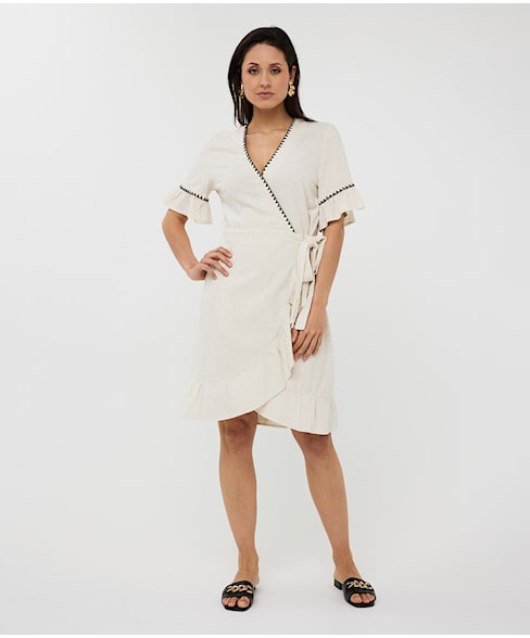 28218 | Jurk Linen contrast